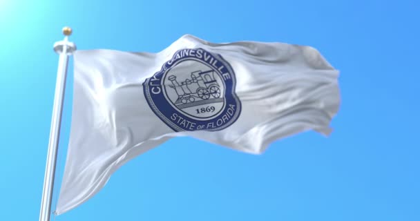 美国佛罗里达州Gainesville市的国旗 — 图库视频影像