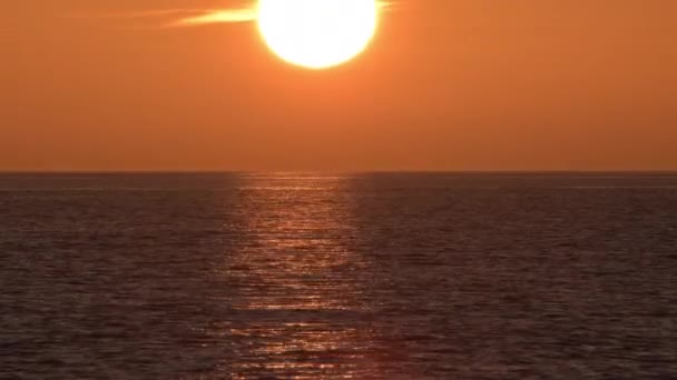 Sol Pôr Horizonte Mar Pôr Sol Lapso Tempo — Vídeo de Stock