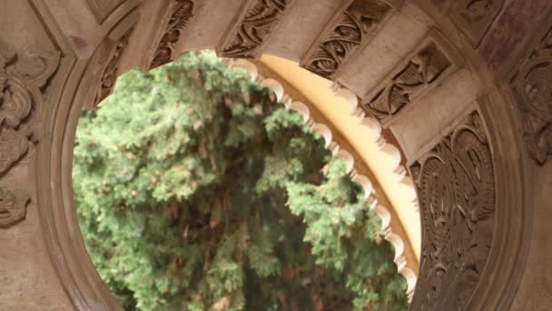 Adornos Arcos Antiguos Palacio Nazarí Musulmán Alcazaba Málaga — Vídeo de stock