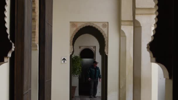 Arcos Nazaríes Palacio Musulmán Alcazaba Málaga España — Vídeo de stock