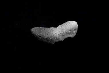 Asteroid Eros orbiting in the outer space. 3d render clipart