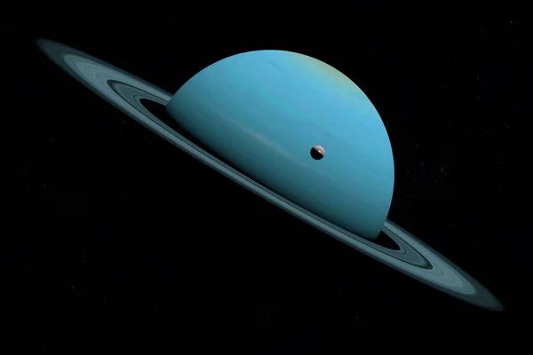 Ariel或Uranus I号卫星环绕天王星公转 3D渲染 — 图库照片