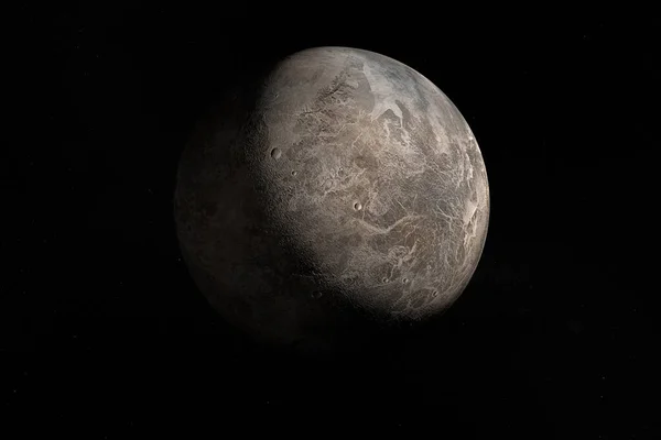 Ceres 'e doğru, cüce gezegen, uzayda. 3d hazırlayıcı