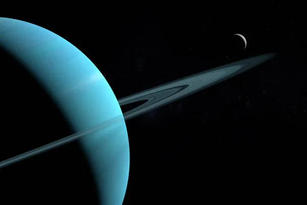米兰达 天王星五号 环绕天王星的外太空行星 3D渲染 — 图库照片
