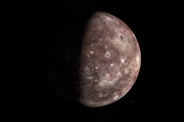 Луна Титании Естественный Спутник Планеты Уран Открытом Космосе Рендеринг — стоковое фото