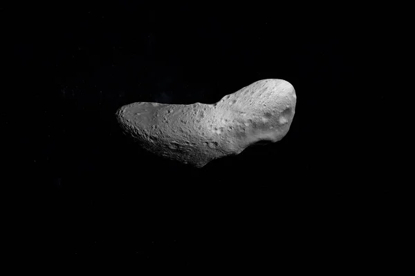 小行星Eros在外层空间轨道上运行 3D渲染 图库照片