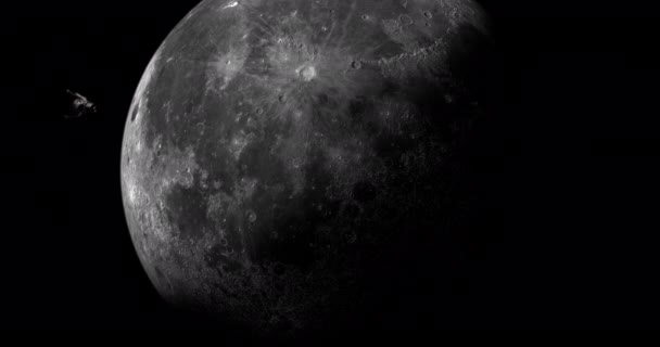 Nave Espacial Orbitando Torno Lua — Vídeo de Stock