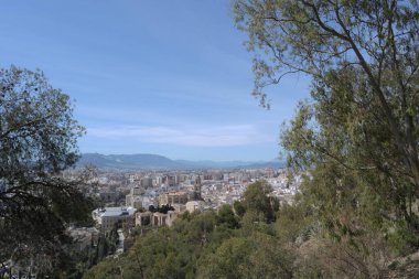 Malaga Katedrali ve Malaga şehri, Gibralfaro, İspanya