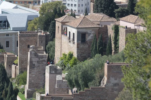 Nasrid Slottet Alcazaba Malaga Spanien — Stockfoto