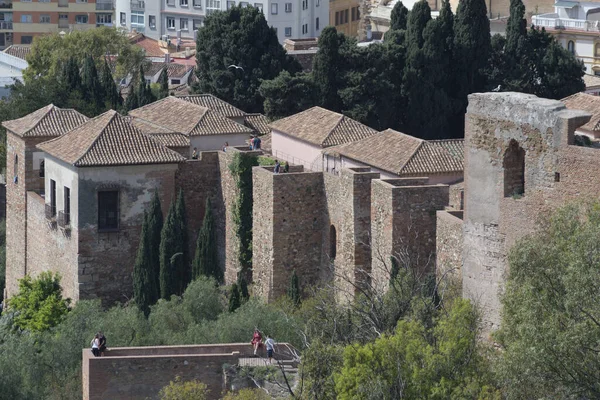 Murar Nasrid Slott Alcazaba Malaga Spanien — Stockfoto