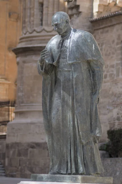 Estatua Sacerdote Cardenal Herrera Oria Catedral Málaga España —  Fotos de Stock