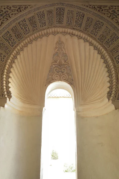 Arco Nazarí Interior Del Antiguo Palacio Alcazaba Málaga España — Foto de Stock