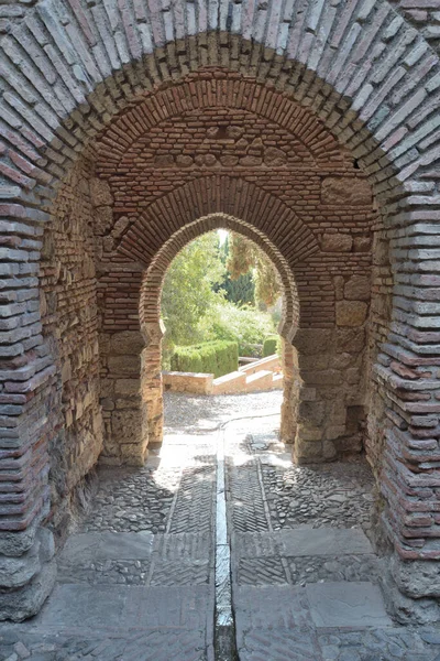 Antiguos Pasadizos Fortificación Musulmana Alcazaba Málaga España — Foto de Stock