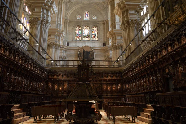 Chorinnenraum Der Kathedrale Von Encarnacion Málaga Spanien — Stockfoto