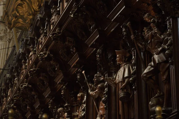 Figure Nel Coro Della Cattedrale Malaga Encarnacion Malaga Spagna — Foto Stock