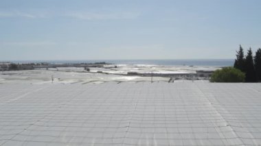 Tarım serası plastik yüzey güneşli bir günde