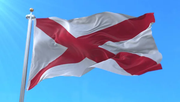 Bandiera Dello Stato Dell Alabama Regione Degli Stati Uniti Immagine Stock