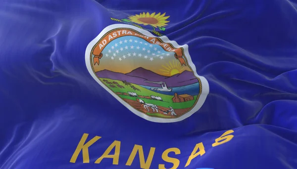 Bandiera Dello Stato Americano Del Kansas Regione Degli Stati Uniti — Foto Stock