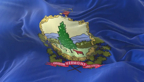 佛蒙特州的国旗 美国地区 — 图库照片