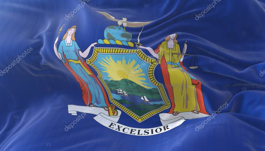 Flag of american state of New York, region of the United States