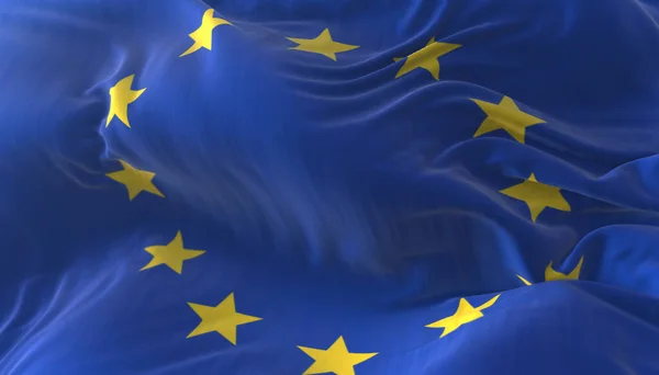 Vlajka Evropy Vlnící Proti Větru — Stock fotografie