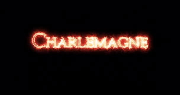 Charlemagne Skriven Med Eld Ögla — Stockvideo