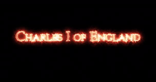 Ngiltere Kralı Charles Ateşle Yazılmış Döngü — Stok video