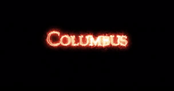 Colón Escrito Con Fuego Bucle — Vídeos de Stock