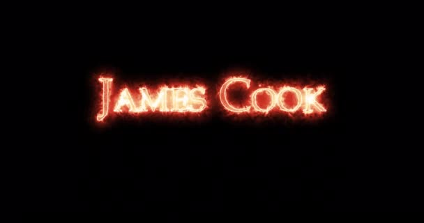 James Cook Written Fire Loop — Stock Video