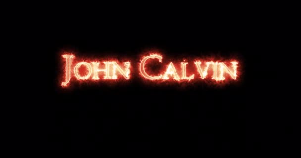 John Calvin Written Fire Loop — Stock Video