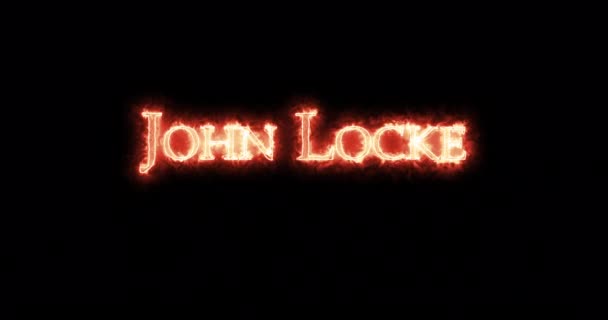 John Locke Escrito Com Fogo Loop — Vídeo de Stock