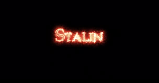 Stalin Written Fire Loop — Stock Video