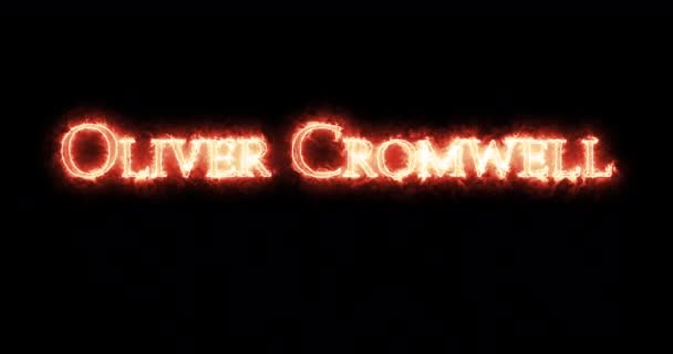 Oliver Cromwell Escribió Con Fuego Bucle — Vídeo de stock