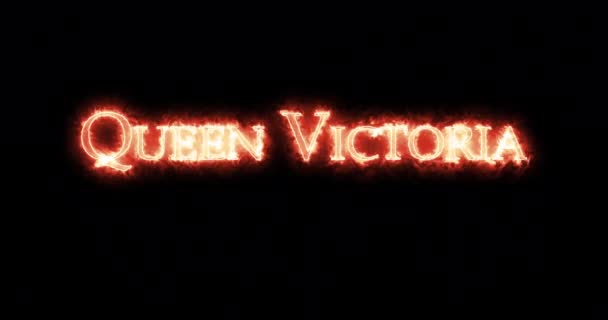 Koningin Victoria Schreef Met Vuur Lijn — Stockvideo