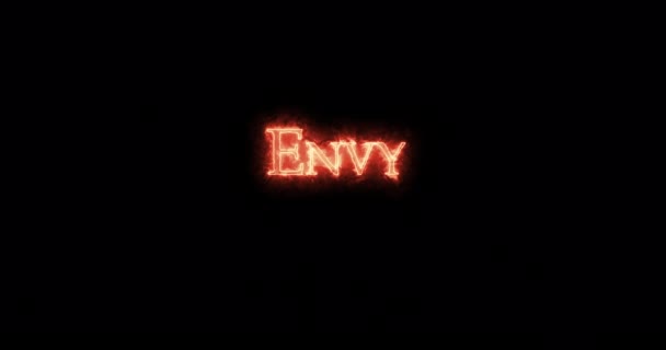 Envy Written Fire Loop — Stock Video