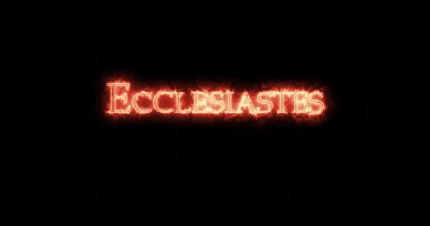 Eclesiastul Scris Foc Bucla — Videoclip de stoc