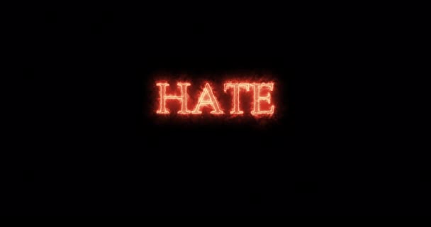 Hate Escrito Con Fuego Paquete — Vídeo de stock