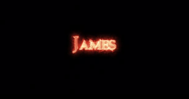 James Mit Feuer Geschrieben Schleife — Stockvideo