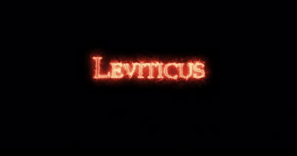 Leviticus Skriven Med Eld Ögla — Stockvideo