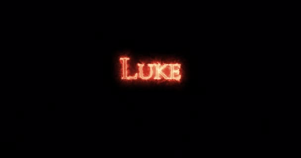 Luke Schreef Met Vuur Lijn — Stockvideo