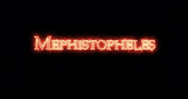Mephistopheles Written Fire Loop — Stock Video
