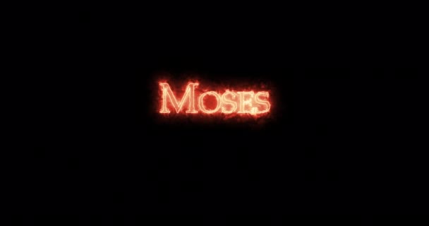 Moses Skrev Med Eld Ögla — Stockvideo