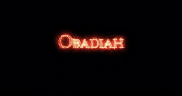 Obadiah Scritto Con Fuoco Ciclo — Video Stock