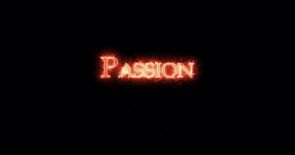 Passion Written Fire Loop — Stock Video