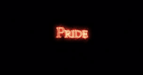 Pride Written Fire Loop — Stock Video