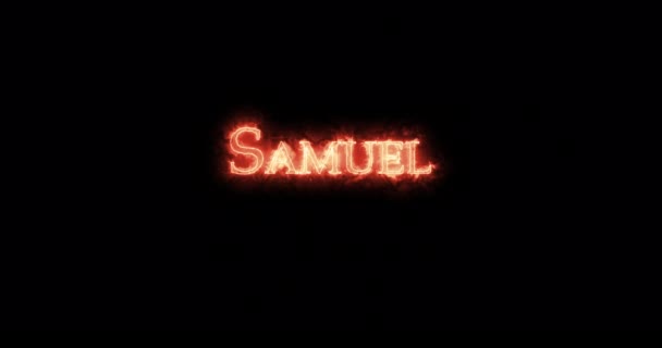 塞缪尔用火写的环路 — 图库视频影像