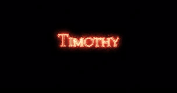 Timoteo Escrito Con Fuego Paquete — Vídeo de stock
