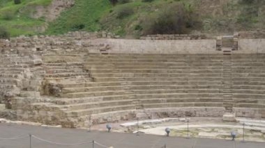 Malaga, İspanya 'da antik tiyatro veya amfitiyatro romanı
