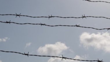 Tel örgü dikenli, bulutlar geçiyor, zaman geçiyor.