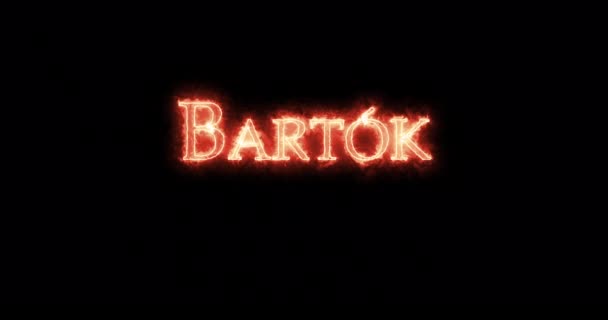 Bartok Skriven Med Eld Ögla — Stockvideo